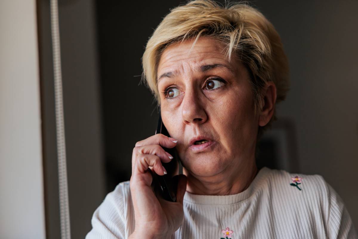 besorgte Frau