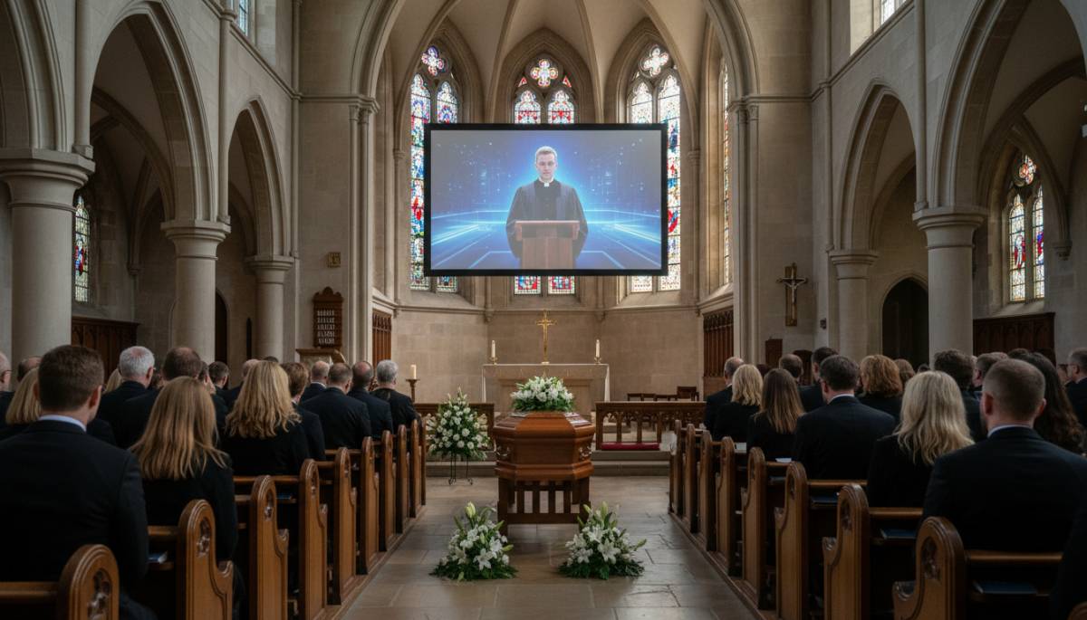 Trauerfeier in einer Kirche