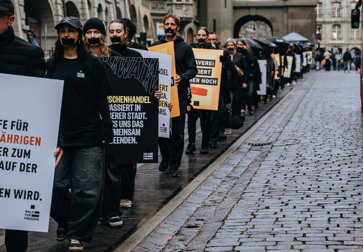 Stummer Protest gegen Menschenhandel