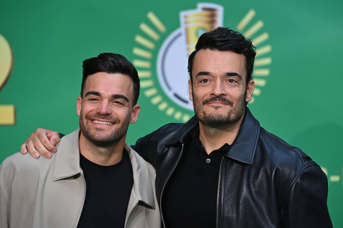Giovanni Zarrella (Musiker und Fernsehmoderator), mit Bruder Stefano, DFB Pokal Finale 2025