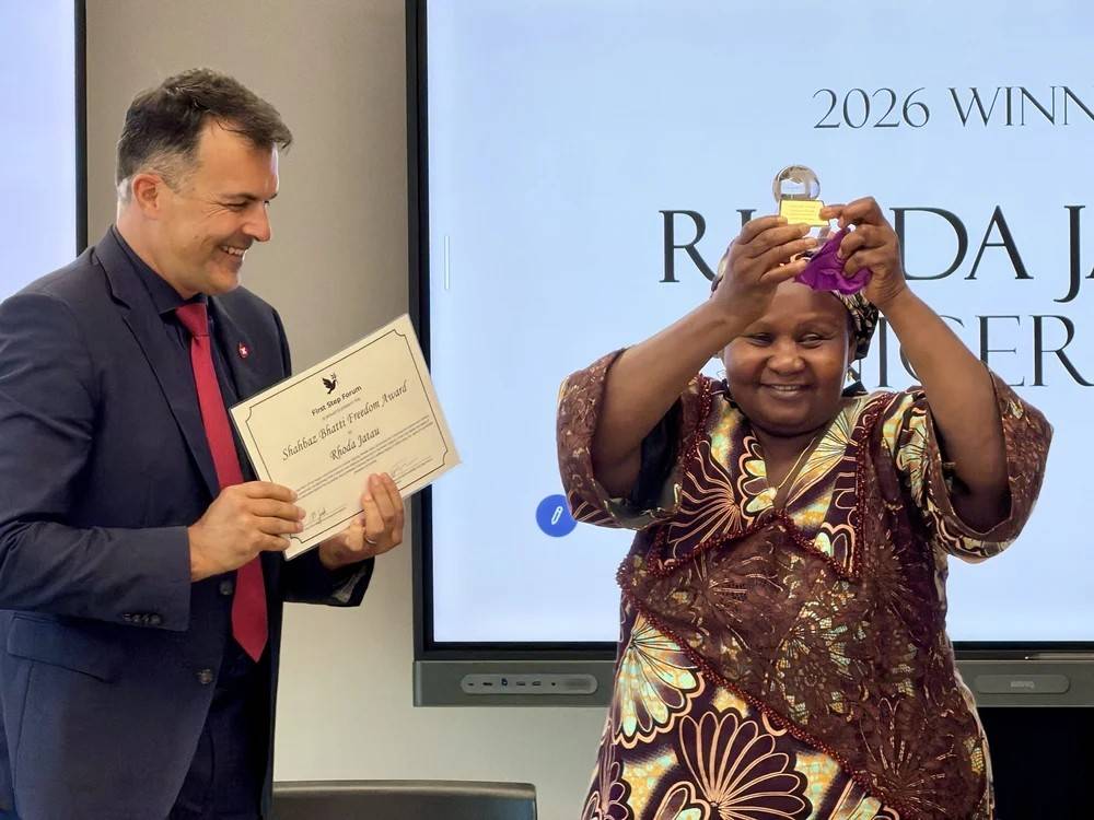 Rhoda Jatau erhält „Shahbaz Bhatti Freedom Award 2026" von Marc Jost
